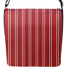 Nice Stripes - Indian Red Flap Closure Messenger Bag (s) by FashionBoulevard