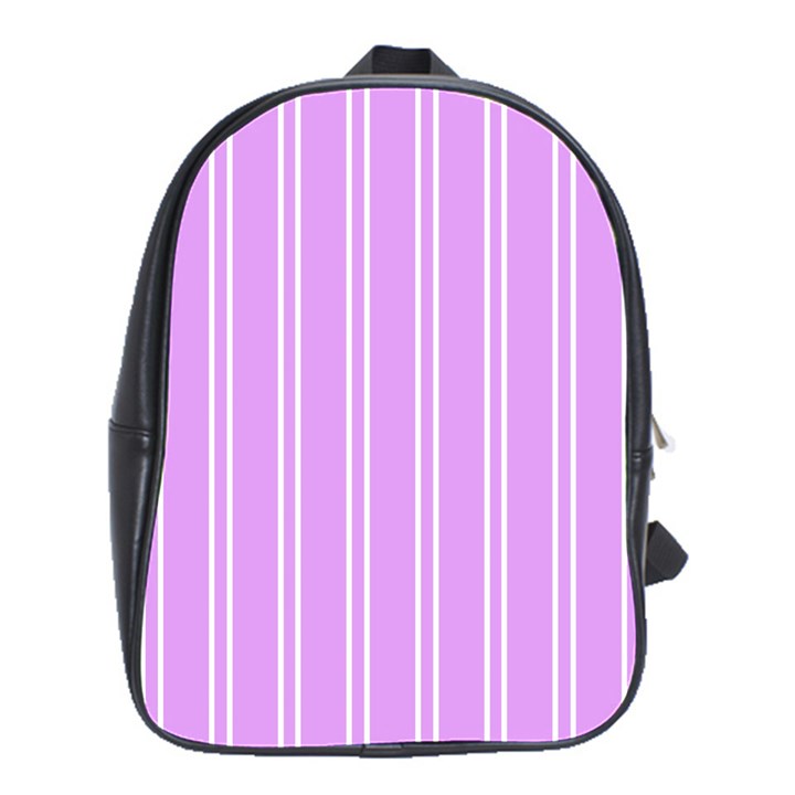 Nice Stripes - Lavender Purple School Bag (Large)