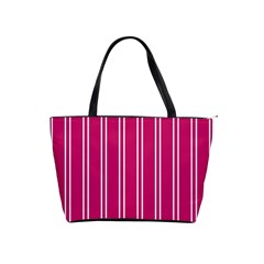 Nice Stripes - Peacock Pink Classic Shoulder Handbag by FashionBoulevard