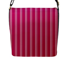 Nice Stripes - Peacock Pink Flap Closure Messenger Bag (l) by FashionBoulevard