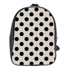 Polka Dots - Black On Abalone Grey School Bag (large) by FashionBoulevard