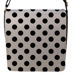 Polka Dots - Black On Abalone Grey Flap Closure Messenger Bag (s) by FashionBoulevard