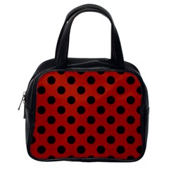 Polka Dots - Black On Apple Red Classic Handbag (one Side) by FashionBoulevard