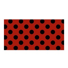 Polka Dots - Black On Apple Red Satin Wrap by FashionBoulevard