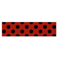 Polka Dots - Black On Apple Red Satin Scarf (oblong) by FashionBoulevard