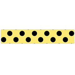 Polka Dots - Black On Blonde Yellow Large Flano Scarf  by FashionBoulevard