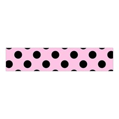 Polka Dots - Black On Blush Pink Velvet Scrunchie by FashionBoulevard