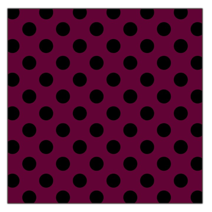 Polka Dots - Black On Boysenberry Purple Large Satin Scarf (Square)