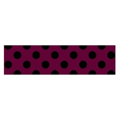 Polka Dots - Black On Boysenberry Purple Satin Scarf (oblong) by FashionBoulevard