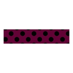 Polka Dots - Black On Boysenberry Purple Velvet Scrunchie by FashionBoulevard