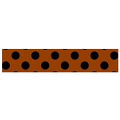 Polka Dots - Black On Burnt Orange Small Flano Scarf by FashionBoulevard