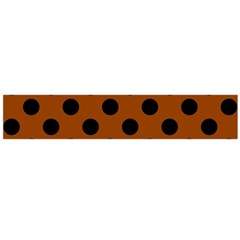 Polka Dots - Black On Burnt Orange Large Flano Scarf  by FashionBoulevard