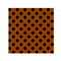 Polka Dots - Black On Burnt Orange Small Satin Scarf (square) by FashionBoulevard