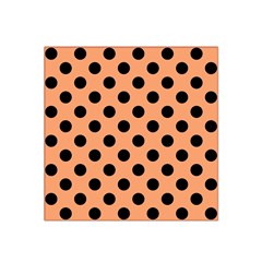 Polka Dots - Black On Cantaloupe Orange Satin Bandana Scarf by FashionBoulevard