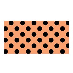 Polka Dots - Black On Cantaloupe Orange Satin Wrap by FashionBoulevard