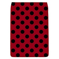 Polka Dots Black On Carmine Red Removable Flap Cover (l) by FashionBoulevard