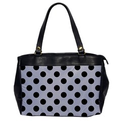 Polka Dots Black On Cloudy Grey Oversize Office Handbag