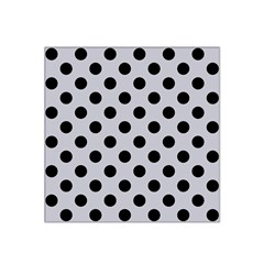 Polka Dots Black On Cloudy Grey Satin Bandana Scarf by FashionBoulevard