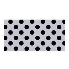 Polka Dots Black On Cloudy Grey Satin Wrap