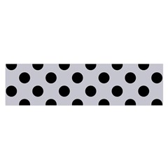 Polka Dots Black On Cloudy Grey Satin Scarf (oblong) by FashionBoulevard