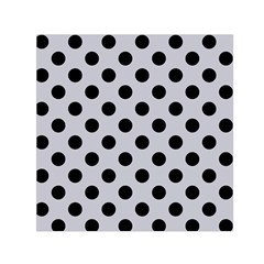 Polka Dots Black On Cloudy Grey Small Satin Scarf (square) by FashionBoulevard