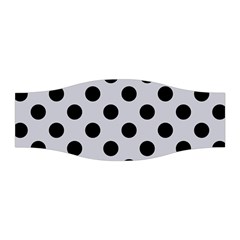 Polka Dots Black On Cloudy Grey Stretchable Headband by FashionBoulevard