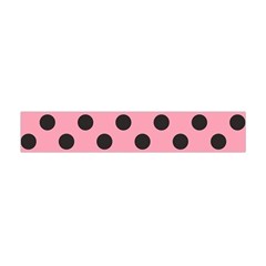 Polka Dots Black On Flamingo Pink Flano Scarf (mini) by FashionBoulevard