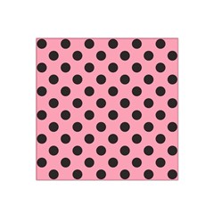 Polka Dots Black On Flamingo Pink Satin Bandana Scarf by FashionBoulevard