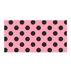 Polka Dots Black On Flamingo Pink Satin Wrap by FashionBoulevard