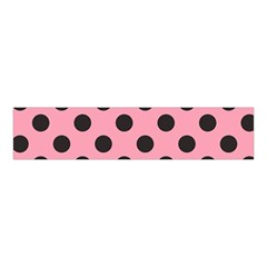 Polka Dots Black On Flamingo Pink Velvet Scrunchie by FashionBoulevard