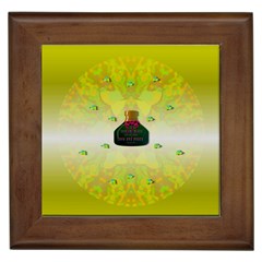 Birds And Sunshine With A Big Bottle Peace And Love Framed Tile by pepitasart