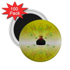 Birds And Sunshine With A Big Bottle Peace And Love 2 25  Magnets (100 Pack) 