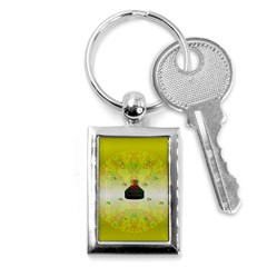 Birds And Sunshine With A Big Bottle Peace And Love Key Chain (rectangle) by pepitasart