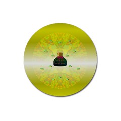 Birds And Sunshine With A Big Bottle Peace And Love Magnet 3  (round) by pepitasart