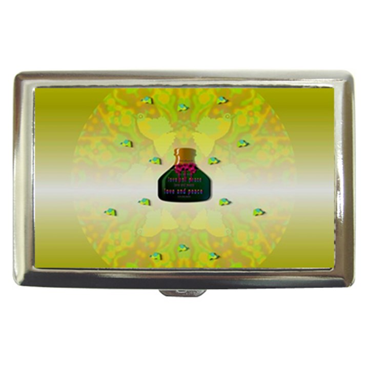 Birds And Sunshine With A Big Bottle Peace And Love Cigarette Money Case