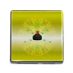 Birds And Sunshine With A Big Bottle Peace And Love Memory Card Reader (square 5 Slot) by pepitasart