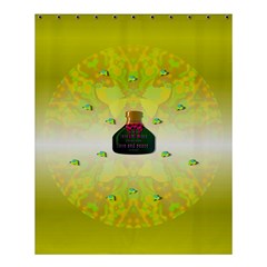 Birds And Sunshine With A Big Bottle Peace And Love Shower Curtain 60  X 72  (medium)  by pepitasart