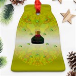 Birds And Sunshine With A Big Bottle Peace And Love Bell Ornament (Two Sides) Back