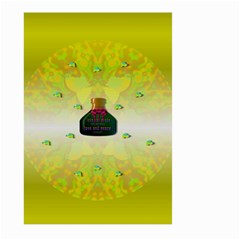 Birds And Sunshine With A Big Bottle Peace And Love Large Garden Flag (two Sides) by pepitasart