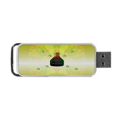 Birds And Sunshine With A Big Bottle Peace And Love Portable Usb Flash (one Side) by pepitasart