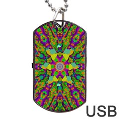 Birds In Peace And Calm Dog Tag Usb Flash (one Side) by pepitasart