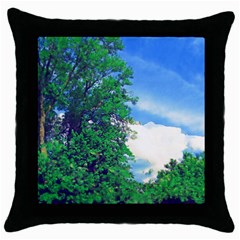 Drawing Of A Summer Day Throw Pillow Case (black) by Fractalsandkaleidoscopes