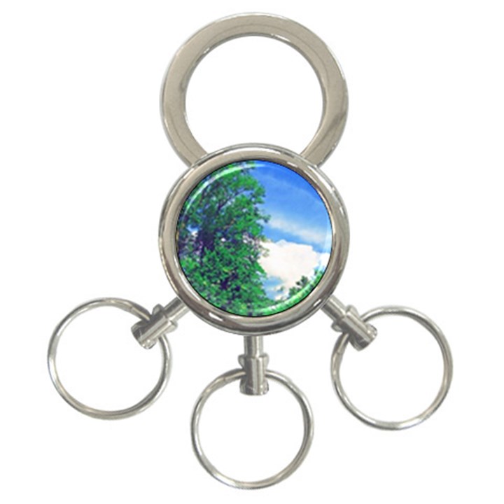 Drawing of A Summer Day 3-Ring Key Chain