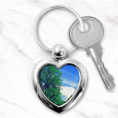 Drawing Of A Summer Day Key Chain (heart) by Fractalsandkaleidoscopes