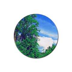 Drawing Of A Summer Day Rubber Coaster (round)  by Fractalsandkaleidoscopes