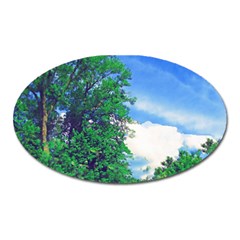 Drawing Of A Summer Day Oval Magnet by Fractalsandkaleidoscopes