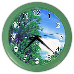 Drawing Of A Summer Day Color Wall Clock by Fractalsandkaleidoscopes