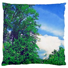 Drawing Of A Summer Day Large Cushion Case (one Side) by Fractalsandkaleidoscopes