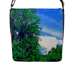 Drawing Of A Summer Day Flap Closure Messenger Bag (l) by Fractalsandkaleidoscopes