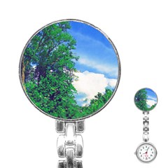 Drawing Of A Summer Day Stainless Steel Nurses Watch by Fractalsandkaleidoscopes